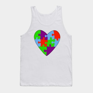 Asperger's Syndrome Heart Colorful Puzzle Tank Top